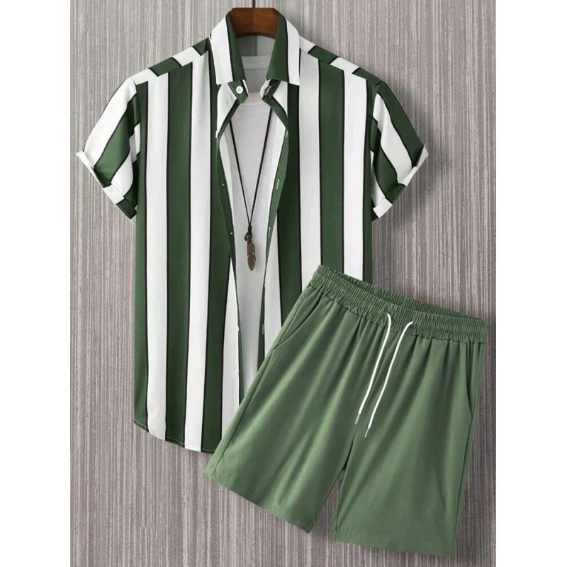 Popular Short Sleeve Hipster Beach Style Hawaii Suit - Image 4