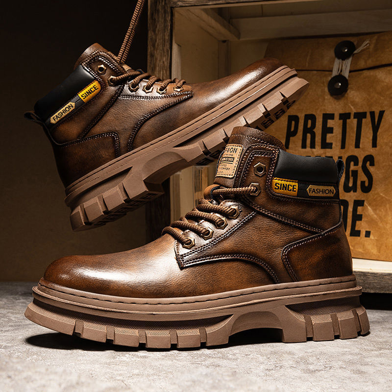 Martin Boots Men Trendy High Top British Working Wear - Image 8