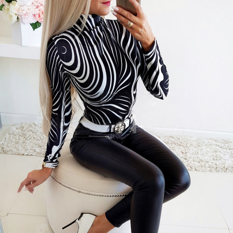 Thin printed long sleeve T-shirt top - Image 3