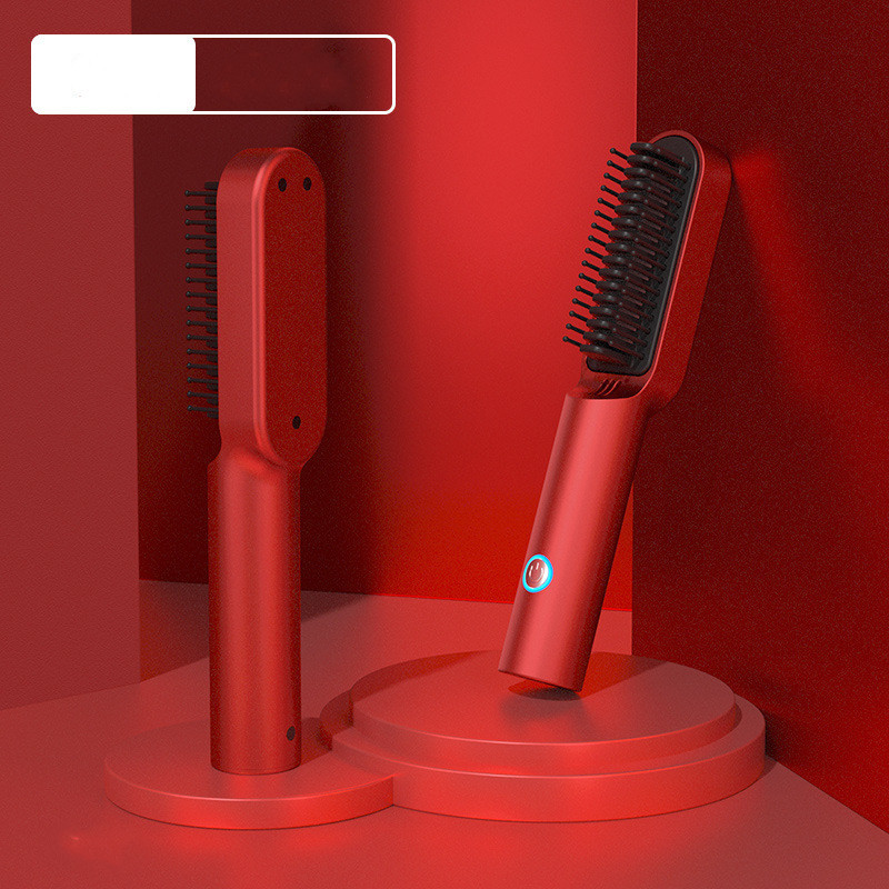 USB Portable Hot Air Comb Rechargable Professional Hair Dryer Brush 2 In1 Mini Hair Straightener Curler Brush Hair Styler - Image 4