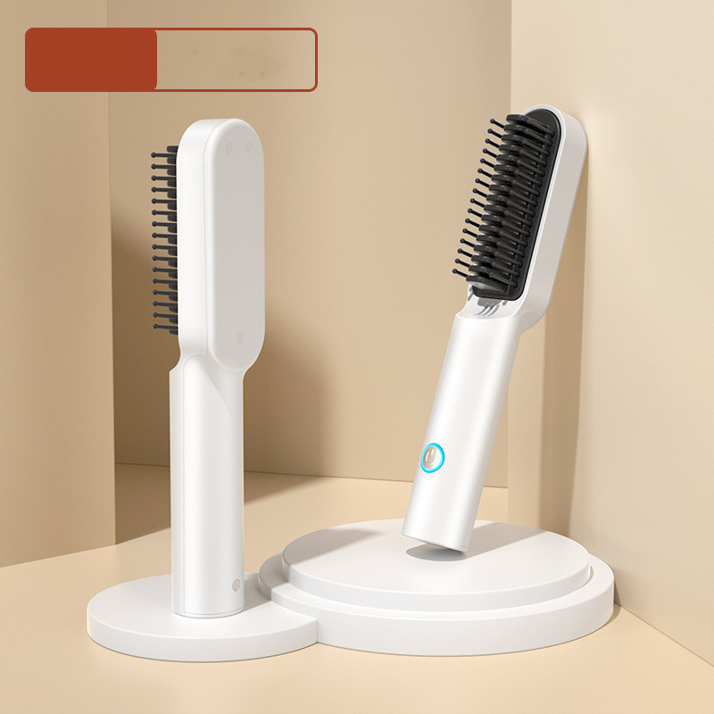 USB Portable Hot Air Comb Rechargable Professional Hair Dryer Brush 2 In1 Mini Hair Straightener Curler Brush Hair Styler - Image 2