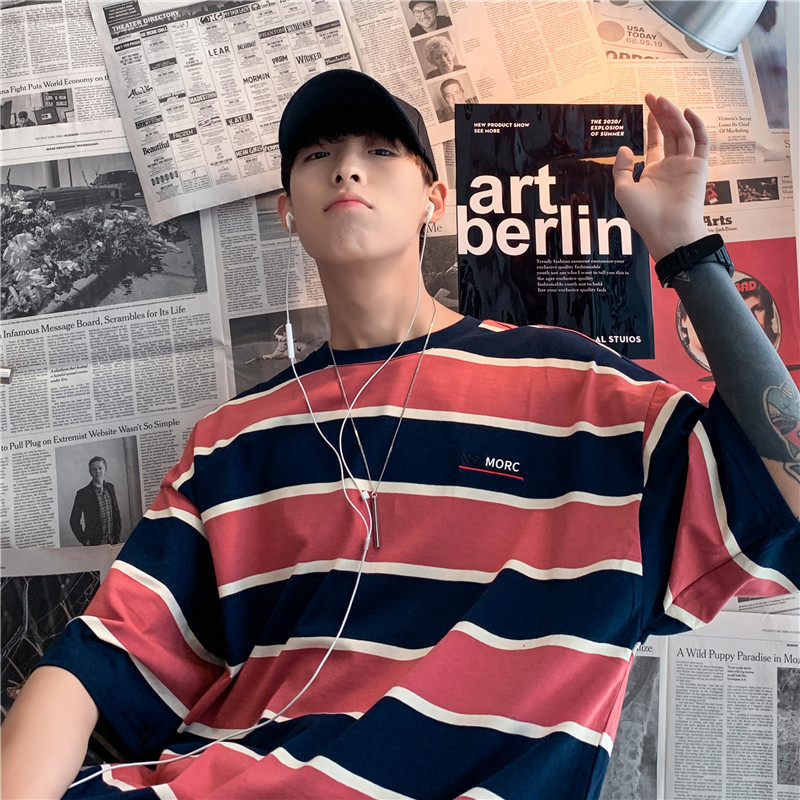 Summer loose striped short sleeve t-shirt - Image 3