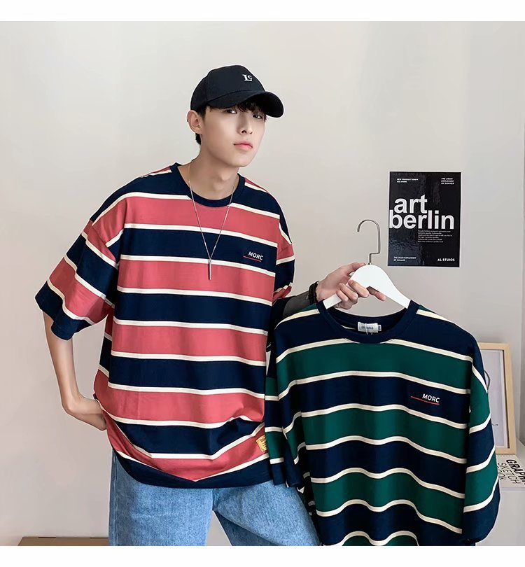 Summer loose striped short sleeve t-shirt - Image 4