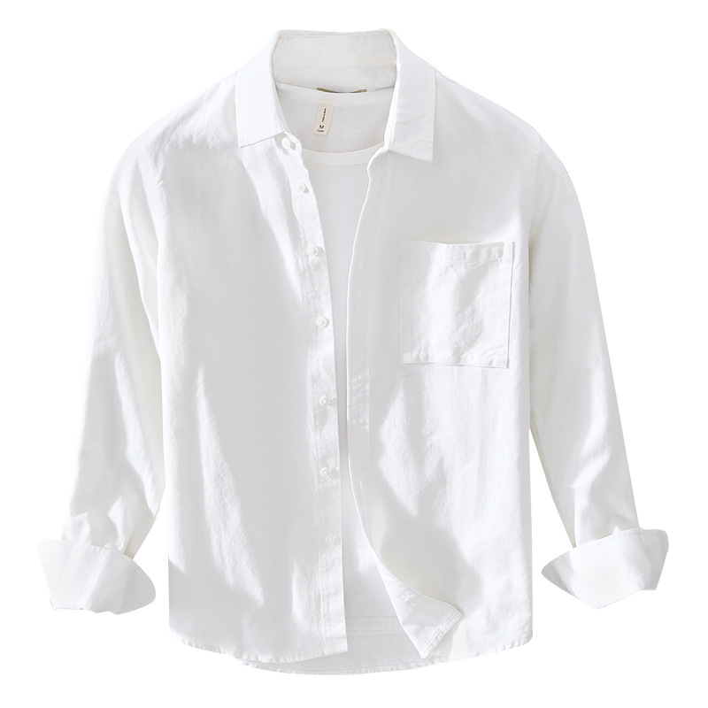Spring And Summer New Single Pocket Long Sleeve Casual Shirt - Image 4
