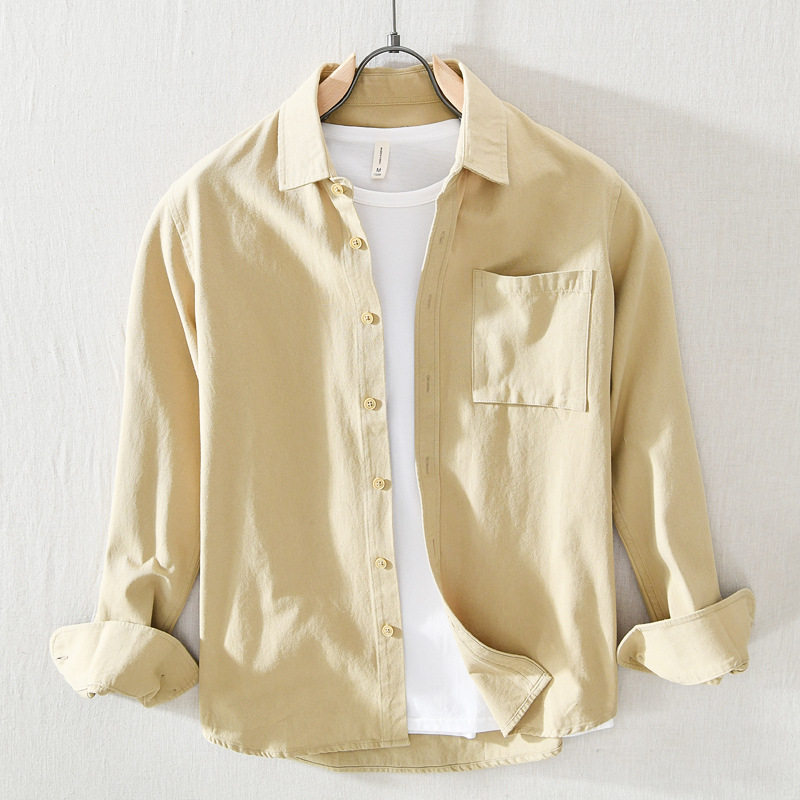 Spring And Summer New Single Pocket Long Sleeve Casual Shirt - Image 5