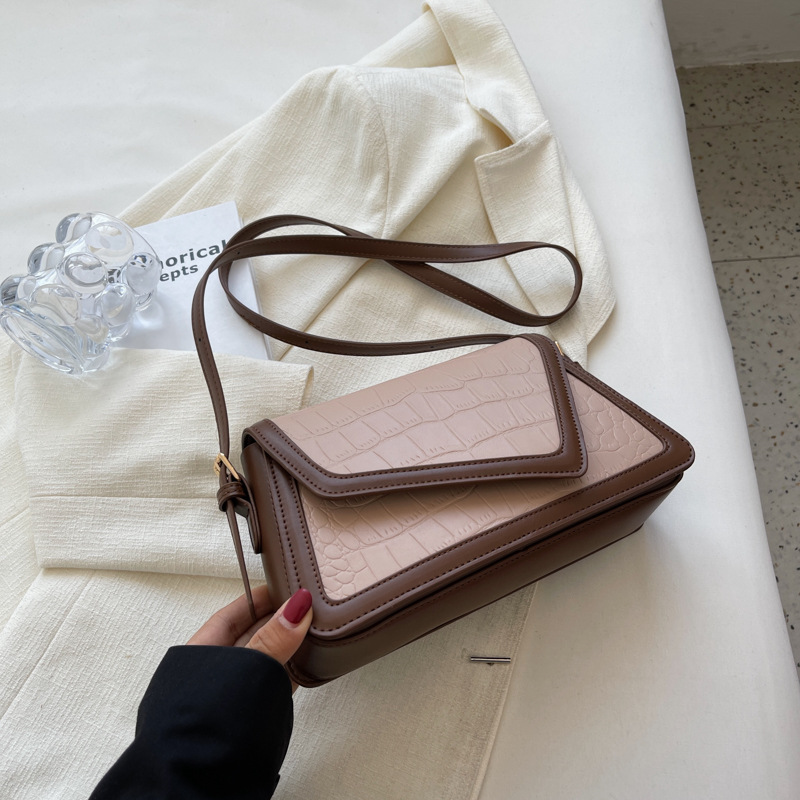Stone Pattern Square Bag All-match One-shoulder High Sense - Image 5