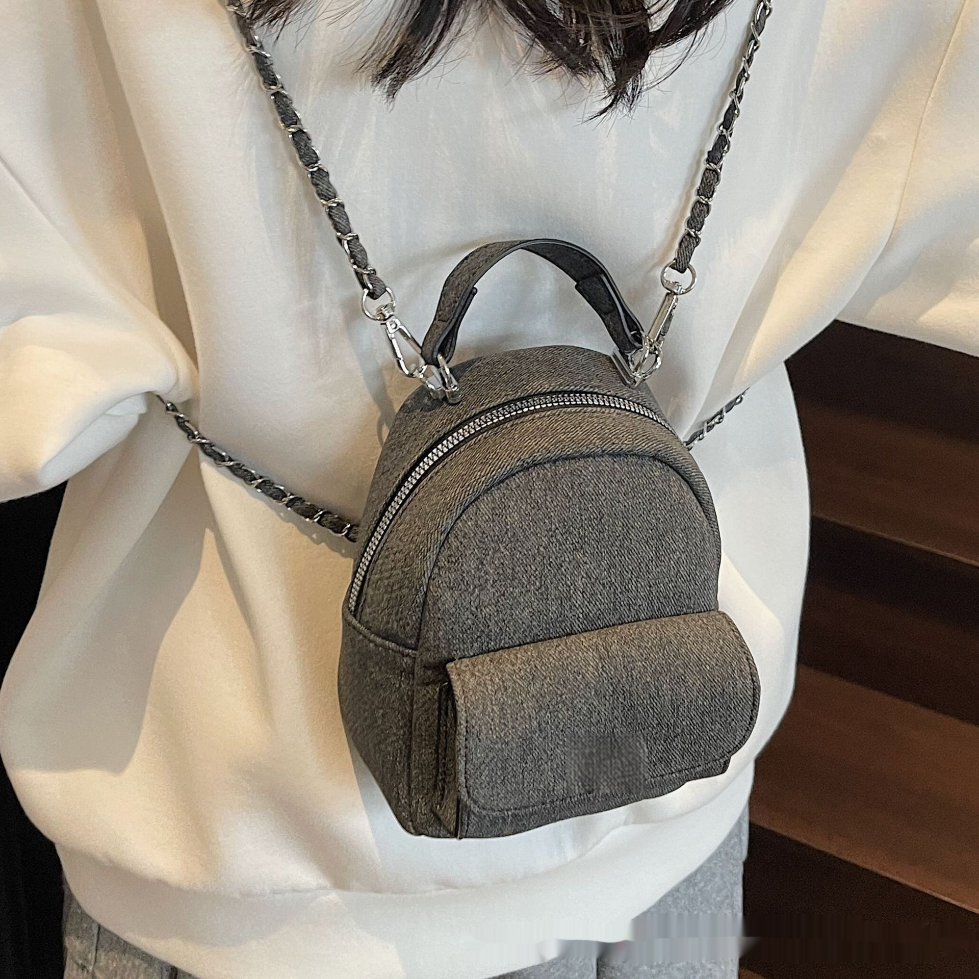 Korean Style Solid Color High-end British Casual Backpack - Image 7