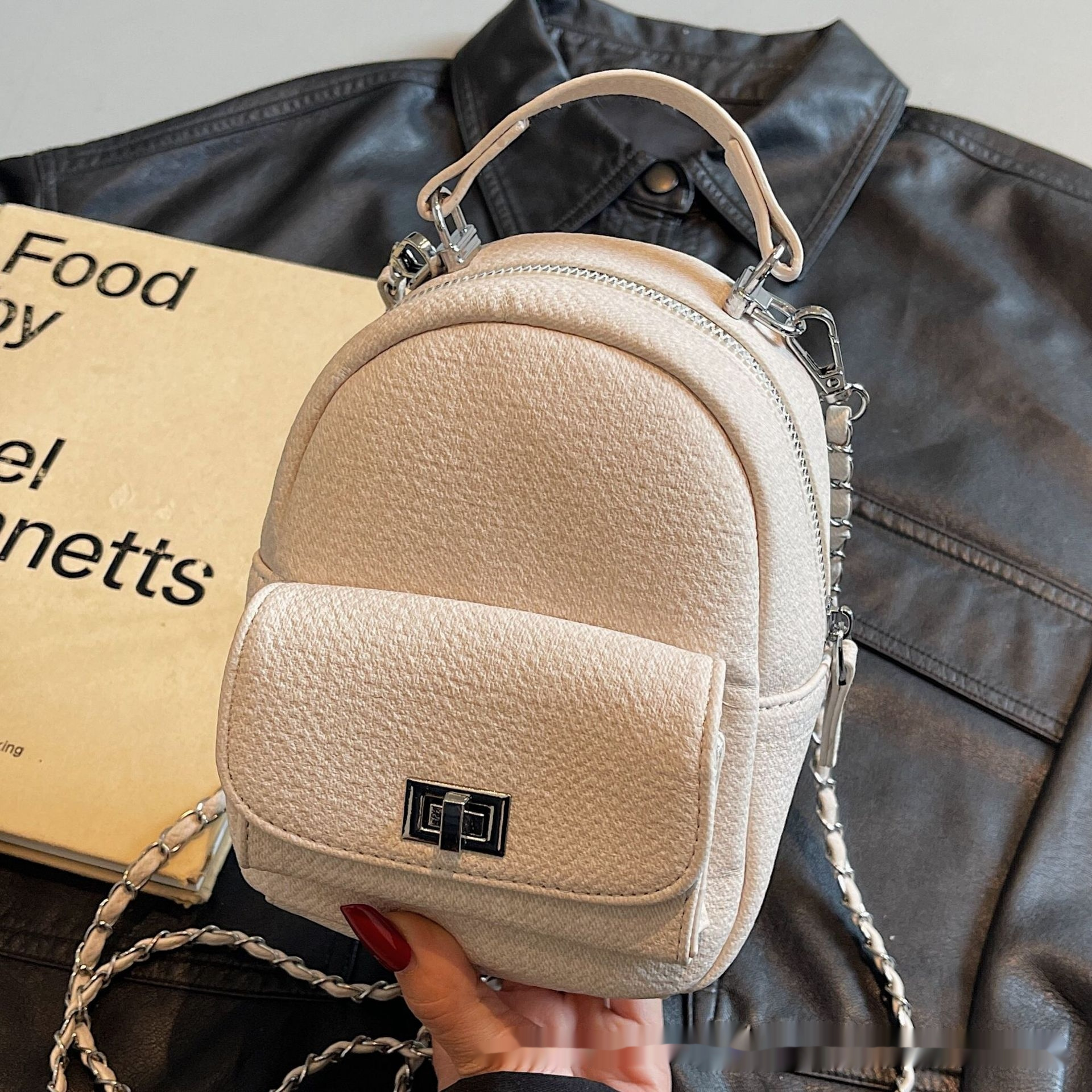 Korean Style Solid Color High-end British Casual Backpack - Image 9