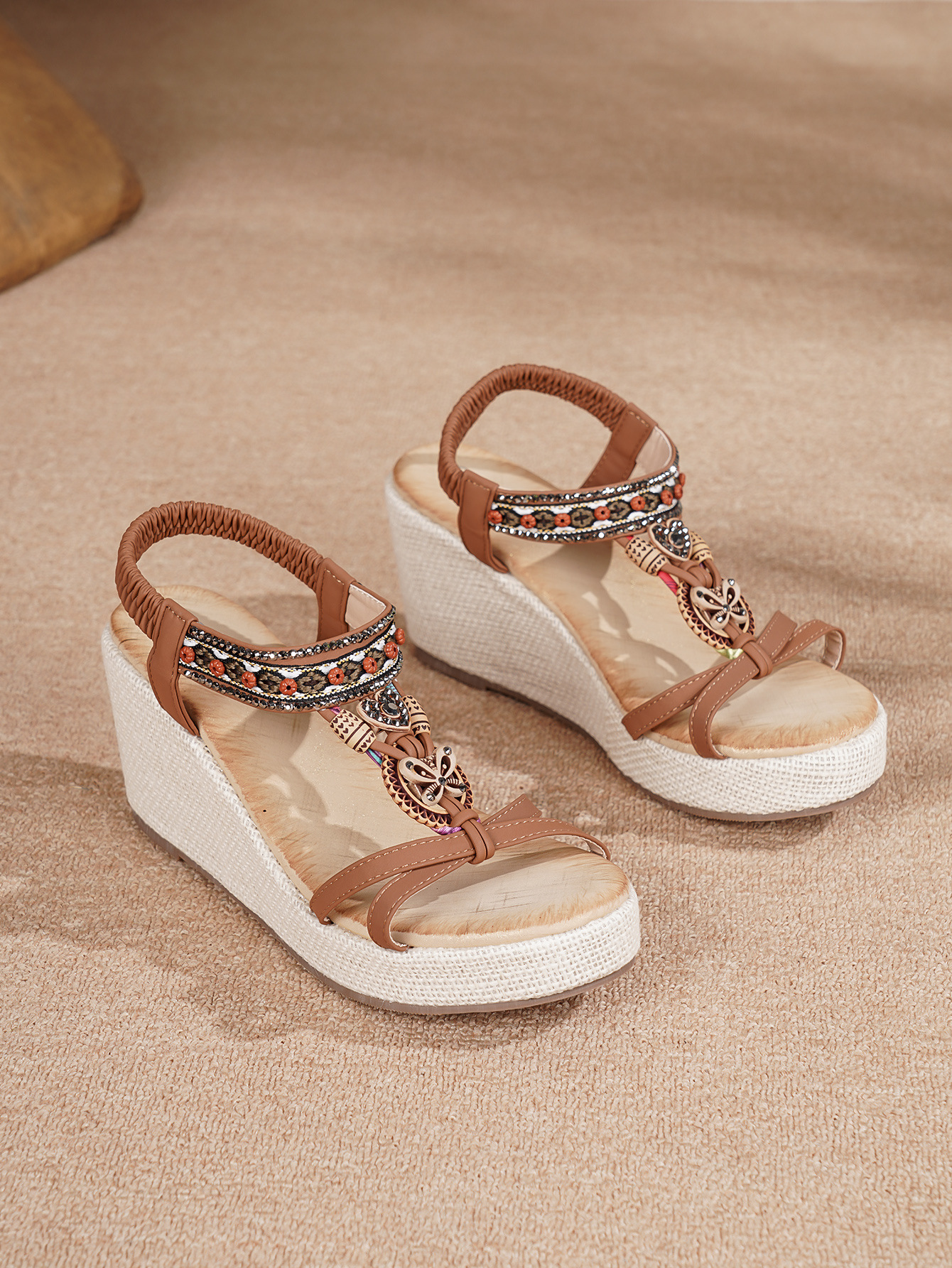 Casual Versatile Beach Wedge Sandals For Outerwear - Image 6