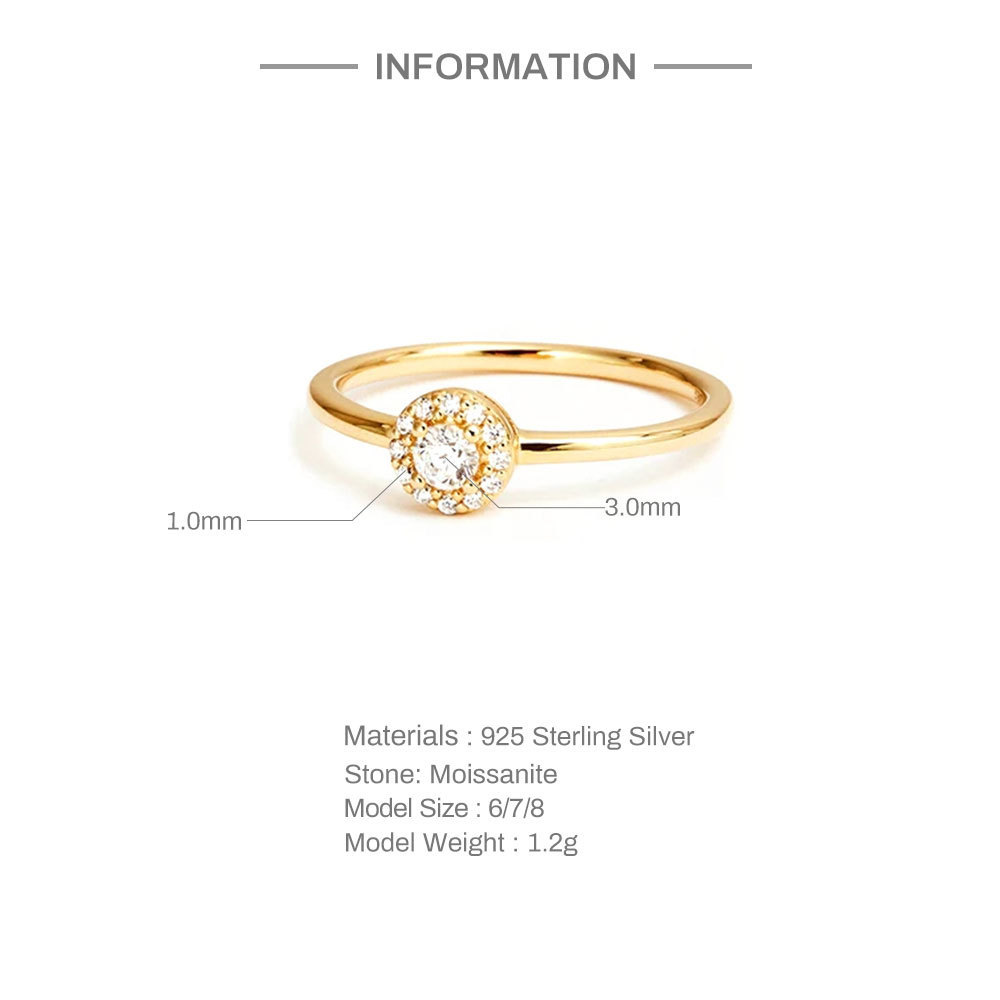Wind Rounded Corner Moissanite Ring 18K Gold - Image 8